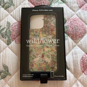 Wildflowers Floral Bunny iPhone 13 Pro Max Case - Pastel Multicolor